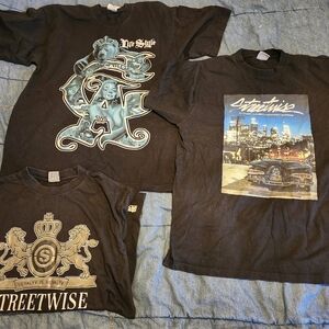 Lot Of 3 Streetwise,  Streetwear‎ Black T-Shirt Los Angeles USA XL
